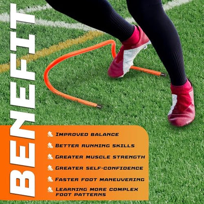 Yes4All Agility Speed Training Agility Hurdles for Athletes - 5 Pack - Speed and Agility Training Equipment for Soccer Basketball Football Hurdle Training - color: B. Set 10 Hurdles Neon Orange