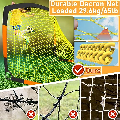 Happy Jump 7x5' & 5x3.6' Portable Soccer Goals for Kids Ages 6-14, Weatherproof Net and Steel Frame for Backyard Fun and Outdoor Training, Quick Setup and Sturdy for All Weather Conditions - style: 7x5 FT, 2 Set