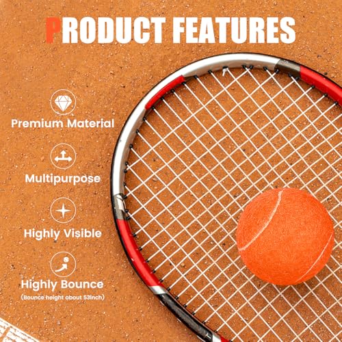 30/40 Pack Training Tennis Balls, Pet Dog Playing Balls, Practice Tennis Balls with Mesh Bag for Transport and Beginner Training - color: Orange-30Pack