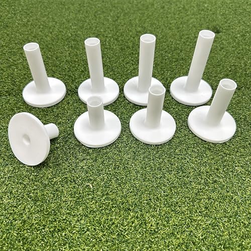 Rubber Golf Tees for Mats, Durability White Driving Range Tees, Value 8 Pack in Mixed Size
