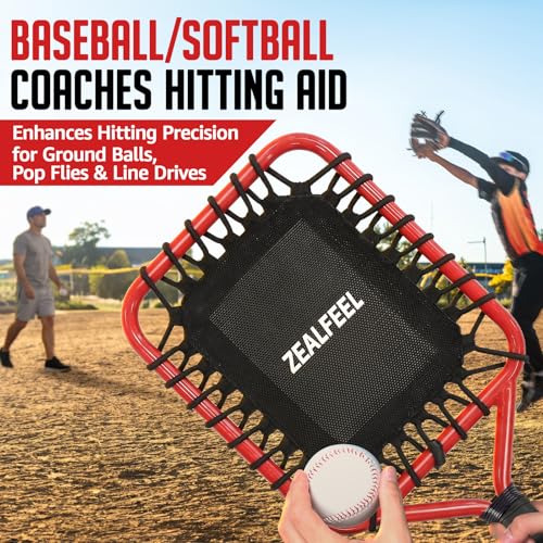 ZEALFEEL Baseball Racket for Fly Balls, 19-Ounce Fungo Racket Baseball/Softball Training, Scientific Weighted Bat with Ergonomic for Parents & Coaches, Hitting Ground Balls, Pop Flies & Line Drives