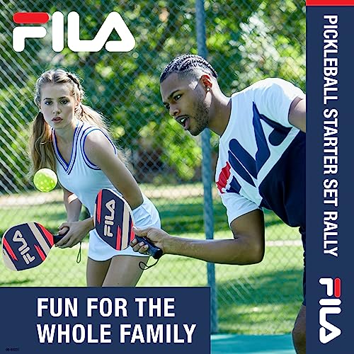FILA Accessories Pickleball Paddles Set of 2 - Includes 2 Pickleball Rackets, 2 Outdoor Pickleball Balls, Pickleball Racket Game Equipment Mesh Bag