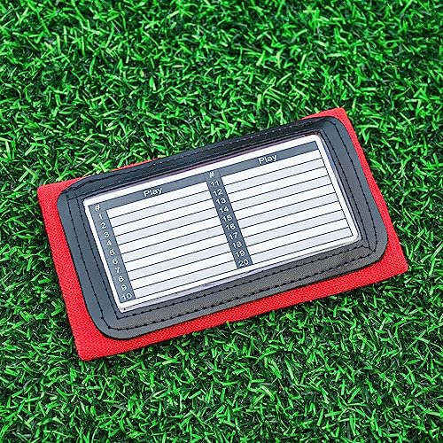 Youth Triple Playbook Wristband Quarterback Wrist(10 Pack)- Triple Windows Playbook QB Wristband - Great for Football Plays, Baseball Calls All Sports - color: Red