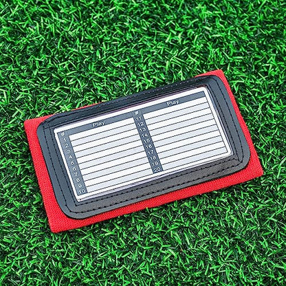 Youth Triple Playbook Wristband Quarterback Wrist(10 Pack)- Triple Windows Playbook QB Wristband - Great for Football Plays, Baseball Calls All Sports - color: Red