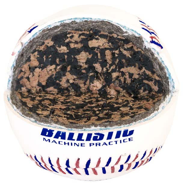 Baden Ballistic Leather Pitching Machine Baseballs | Durable Leather Construction for Consistent Performance, 12-Pack