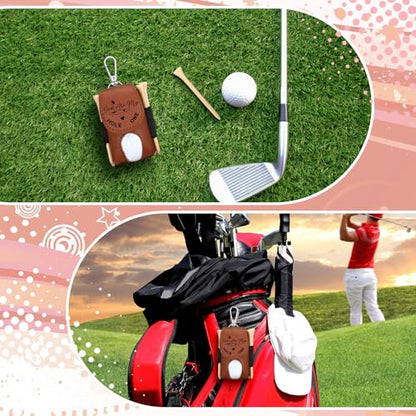 Realspring 8 Pcs Valentines Day Gift for Husband Him Gift Golf Ball Holder and 5 Pcs Wood Tees 2 Golf Ball for Men Boyfriend Husband Valentines Anniversary Christmas Birthday