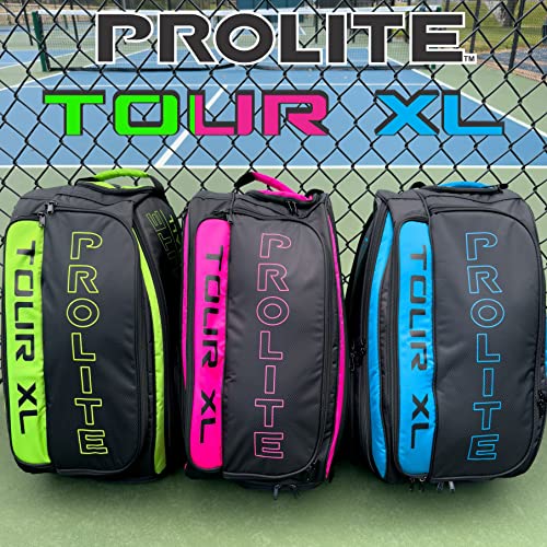 PROLITE Tour XL Pickleball Bag | Men's and Women's Pickleball XL Backpack | Adjustable Straps | | Lime Green/Hot Pink/Blue - color: Blue