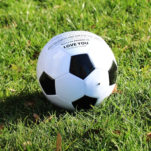 Traditional Black White Soccer Ball High Performance Diameter 21cm/ 8.3 Inch, I Love You Inspirational Soccer Gifts for Birthday Christmas - color: Grandson