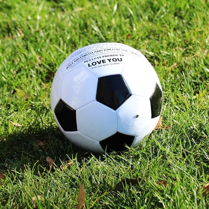 Traditional Black White Soccer Ball High Performance Diameter 21cm/ 8.3 Inch, I Love You Inspirational Soccer Gifts for Birthday Christmas - color: Grandson