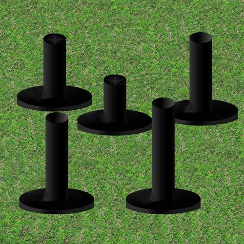 FINGER TEN Golf Rubber Tee Driving Range Value 5 Pack for Indoor Outdoor Practice Mat, Tee Adaptor Size 1.5’’ 2.0’’White Black Tee Holder Set for Hitting Mats - style: Black 5 Pack(1.5, 2.0, 2.75, 3, 3.13)