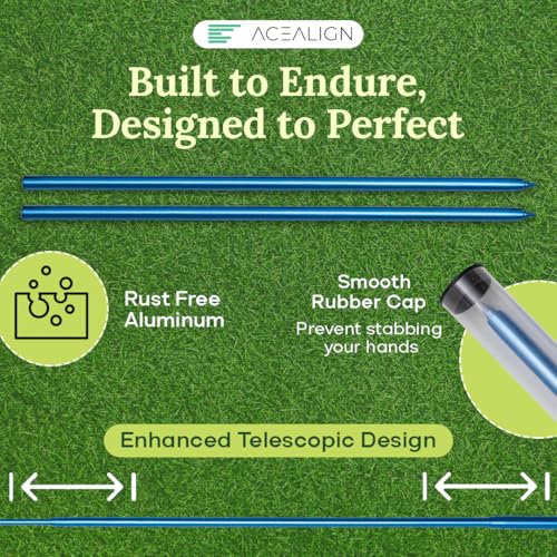 2-Pack Golf Alignment Sticks – Durable Golf Training Sticks & Alignment Rods for Swing Training, Telescopic Golf Aiming Stick for Setup & Posture, Golf Alignment Tool for All Skill Levels.