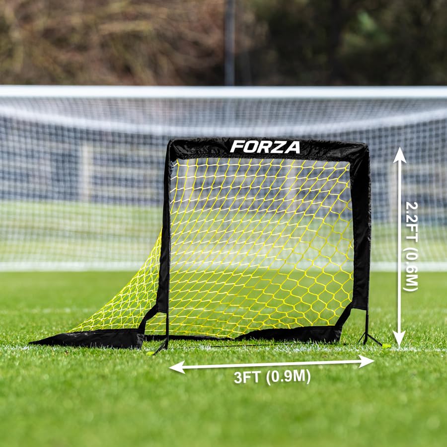 FORZA Square Pop-Up Soccer Goal [6 Sizes] | Portable Goal Posts for Kids Shooting Practice - Pop-Up in Minutes | Single or Pair of Goals