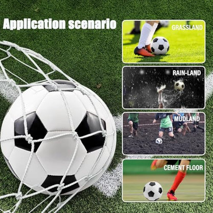 6 Pack Classic Soccer Balls Size 5 with Pump and Net Bag - Training and Practice for Adults, Indoor and Outdoor Competition - size: Size 5