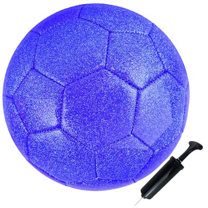 Soccer Ball Shiny Gift Size 3 4 5 Practice Training Come with Pump and Needle - color: Blue, style: Size 3