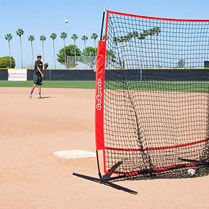 GoSports 5 ft x 5 ft Baseball & Softball Practice Hitting & Pitching Net with Bow Type Frame, Carry Bag and Strike Zone, Great for All Skill Levels