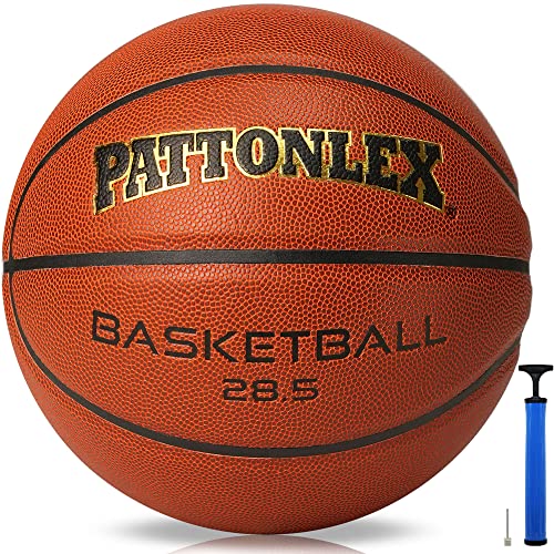 Basketball Ball – Official Size– Composite Leather Indoor/Outdoor Basketball for Men, Women & Girls, with Pump - color: Brown-NO.6, size: Size 6 / 28.5”