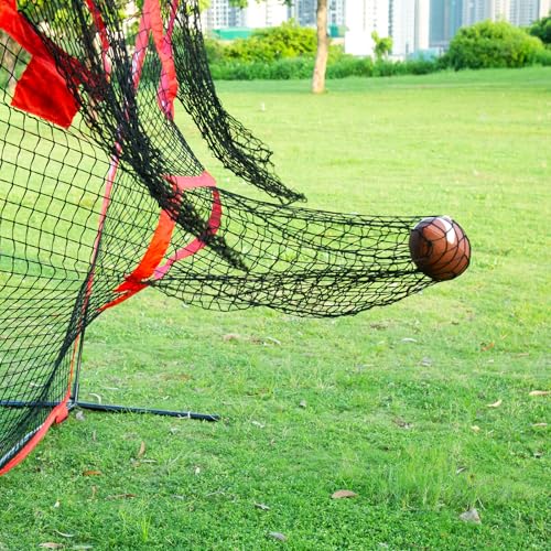 BaseGoal 6x6 Ft Football Nets for Throwing,Football Target,Quarterback Training Equipment with 4 Target Pockets for Improving Football Accuracy Throwing - color: red