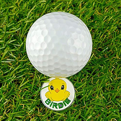 Golf Ball Markers with Hat Clips Value Sets for Men Women Golfer, Removable Attaches Easily to Golf Cap Premium Gifts - color: birdie clover