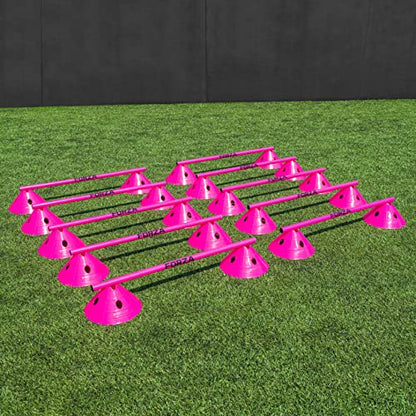 FORZA Cone & Hurdle Training Sets | Improve Your Speed & Agility Skills - Available in 3 Styles and 8 Colors - color: Pink, style: Super Cone
