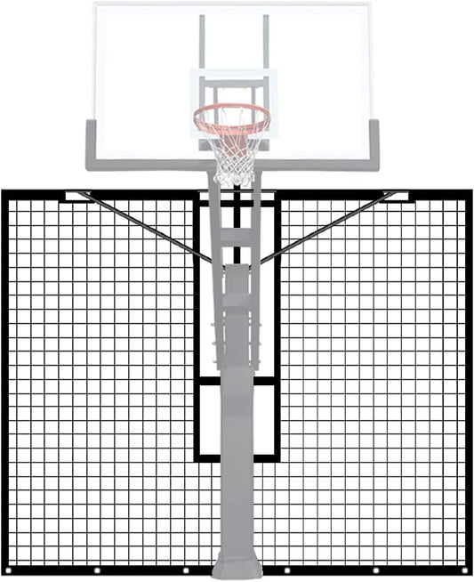 KATOP Heavy Duty Basketball Yard Guard Defensive Net System 12FT x 10FT, UV-Resistant Basketball Barrier Net - style: 5"x5"or 6"x6" pole