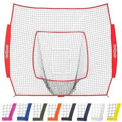 GoSports Replacement 7 x 7 ft Baseball Net - NET ONLY - Frame NOT Included - Choose Your Color - color: Red
