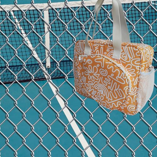 Pickleball Bag for Women, Cute Pickleball Tote Bag Crossbody Sling Paddles Shoulder Bag Large for Sports Gym Duffle - color: Yellow