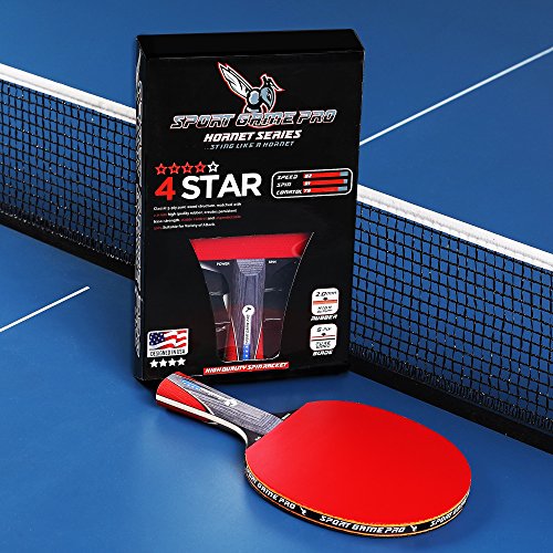 Ping Pong Paddle with Killer Spin + Case for Free - Professional Table Tennis Racket for Beginner and Advanced Players - Improve Your Ping Pong Skills with JT Ping Pong Paddle Set - color: red