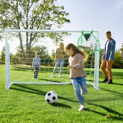 Soccer Goal 12×6, 8×6 and 6×4 FT Soccer Goals for Backyard, 2"Diameter Steel Soccer Goal for Kids and Adults Large soccer goal Powder Coated Galvanized Steel Post With Soccer Target Net for Training