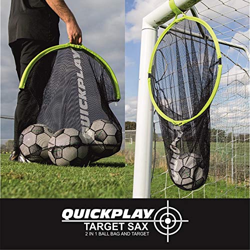 QUICKPLAY Target Sax 2-in-1 Soccer Target Net & Ball Bag | Multi-Sport Equipment for Soccer, Baseball, Softball, Basketball & More | Portable, Durable & Perfect for Training Players, Teams & Coaches