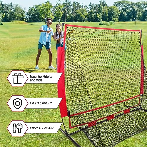 Nova Microdermabrasion 5x5ft Baseball & Softball Net with Bow Frame, Batting Tee - Portable Practice Net for Hitting and Pitching with Carry Bag and Backstop Screen - Great for All Skill Levels - style: Baseball Net Only