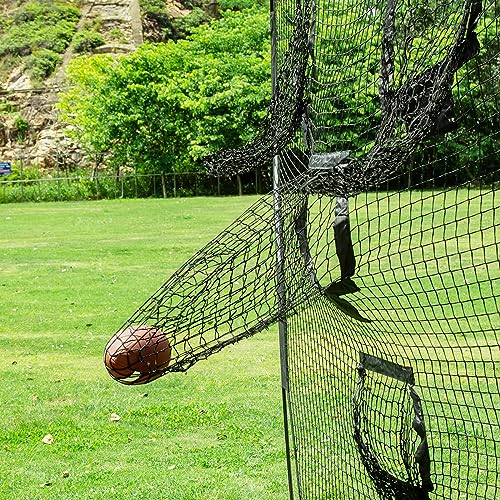 BaseGoal 8ft Football Nets with 4 Target Pockets for Improving Accuracy Throwing - style: Black