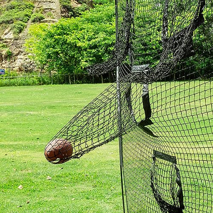 BaseGoal 8ft Football Nets with 4 Target Pockets for Improving Accuracy Throwing - style: Black