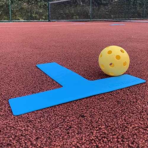 Court Lines Marker Kit Throw Down Markers Create Your Own Mini Pickleball Tennis Court (Blue-Yellow T L Shape)