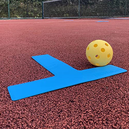 Court Lines Marker Kit Throw Down Markers Create Your Own Mini Pickleball Tennis Court (Blue-Yellow T L Shape)