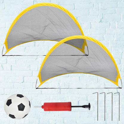 2Pcs Soccer Goal Net Set with Inflator, Portable Football and Iron Nails, Portable Outdoor Soccer Net for Boys Backyard Game, Sports Practice Training Equipment