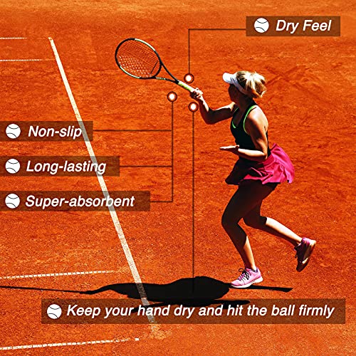 Tennis Racket Grip Tape, (6 or 9 Pack) Dry Feel Tennis Grips, Absorbent and Enhanced Tennis Racquet Overgrip - color: 9-Pack White