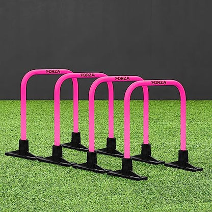 FORZA Pro Soccer Passing Arcs | Set of 4 Elite-Level Soccer Targets to Enhance Passing Techniques & Accuracy - Optional Carry Bag & Bases - color: Pink, size: With Bases