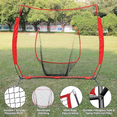 Hikeen Baseball Tees - Batting Tee with Portable Tripod Stand for Softball Hitting Training, Includes Carrying Bag - style: net