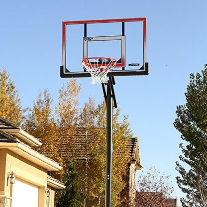 Lifetime 71799 Height Adjustable In Ground Basketball System, 50 Inch Shatterproof Backboard
