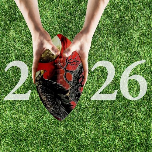 American Football, Official Size 11.9 x 7.3 Inch, Premium Composite Leather High-Grip Ball with Pro-Style Lacing, Unique Prints for Training, Games & Gifts - color: Dark Moon Crow