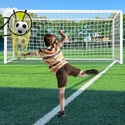 4 Pcs Yellow Soccer Goal Targets Portable Shooting Training Nets, Top Bins Precision Practice Aids for Football Goal Shooting Drills, Easy to Attach and Store for Backyard, Field, Home Use
