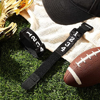 Taiyin 3 Pcs Football Referee Gear Official Football Numbered Wrist Down Indicator Sliding Side Clip Umpire Indicator Hook and Loop Umpire Football Referee Gear Wristband Referee Accessories, Black