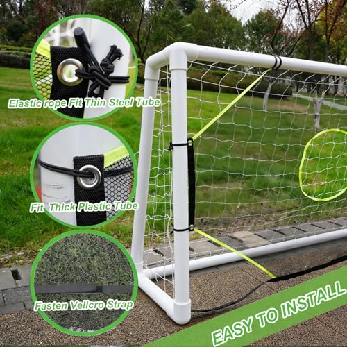 Soccer Goal Target Net with 7 Bright Scoring Target Zones,Soccer Shooting Training Aid, Soccer Training Equipment Accessory (Target net only,Soccer Goal Not Included) - size: 6*4