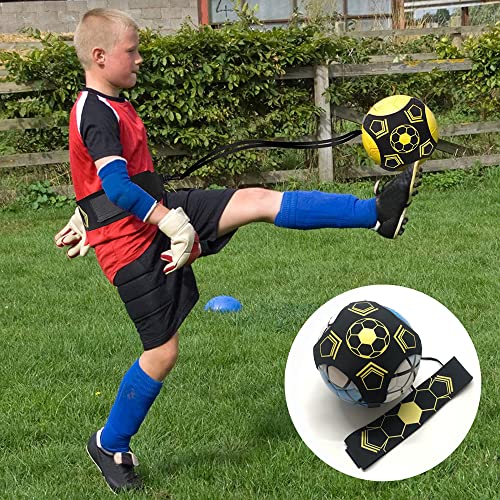 Kaxich Football Kick Trainer, Adjustable Soccer Training Waist Belt Flexible Football Practice Equipment for Football, Volleyball, Rugby, Indoor and Outdoor, Children and Adults, 3 4 5 Balls