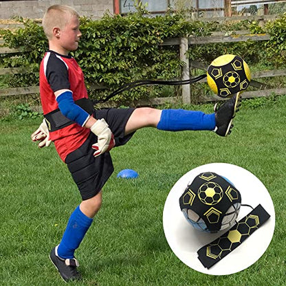 Kaxich Football Kick Trainer, Adjustable Soccer Training Waist Belt Flexible Football Practice Equipment for Football, Volleyball, Rugby, Indoor and Outdoor, Children and Adults, 3 4 5 Balls