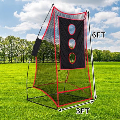 Football Kicking Cage & Practice Net - Portable Target System for Quarterback Passing Drills, Backyard Training Aid with Carry Bag - size: 3X6FT