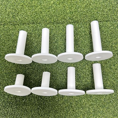 Rubber Golf Tees for Mats, Durability White Driving Range Tees, Value 8 Pack in Mixed Size