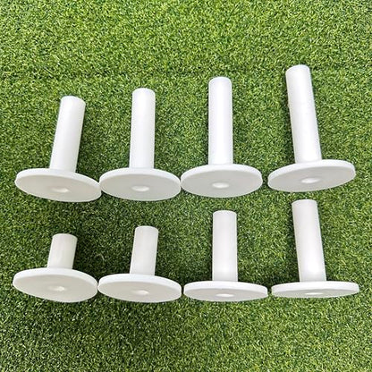 Rubber Golf Tees for Mats, Durability White Driving Range Tees, Value 8 Pack in Mixed Size