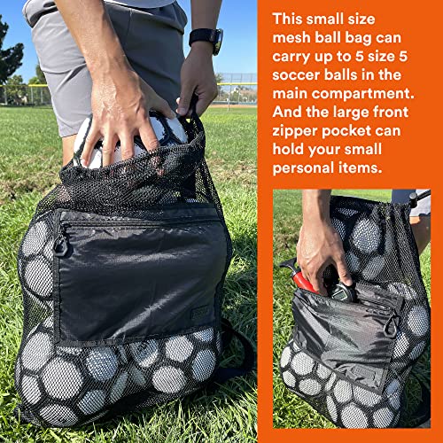 Fitdom Extra Large Heavy Duty Mesh Bag. Best for Soccer Ball, Water Sports, Beach Cloth, Swimming Gears. Adjustable Shoulder Strap. Secure Side Pocket - style: 28" X 18" Small