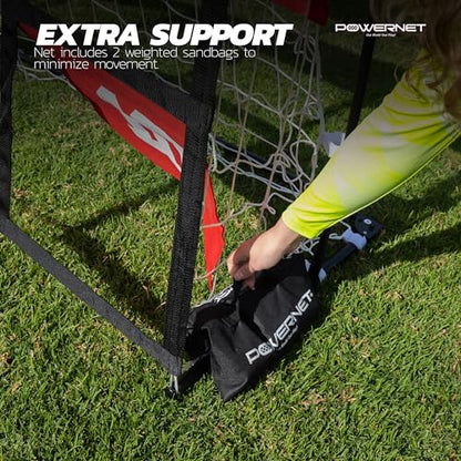 PowerNet Numbered Target Soccer Goal, 6x4 FT Net, 10 Numbered Zones, Soccer Goal with Targets for Accuracy Training, Portable Training Equipment